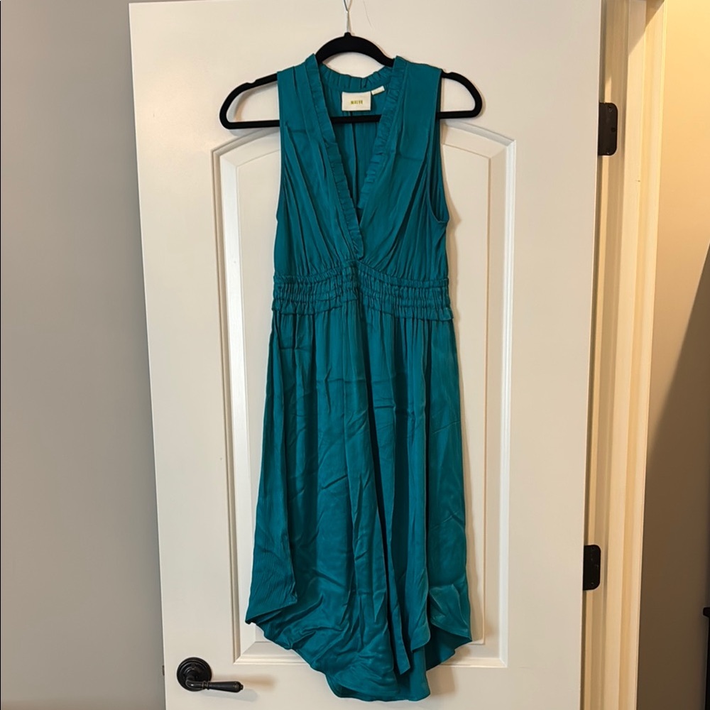 Maeve Blue Sleeveless V-Neck High-Low Sundress